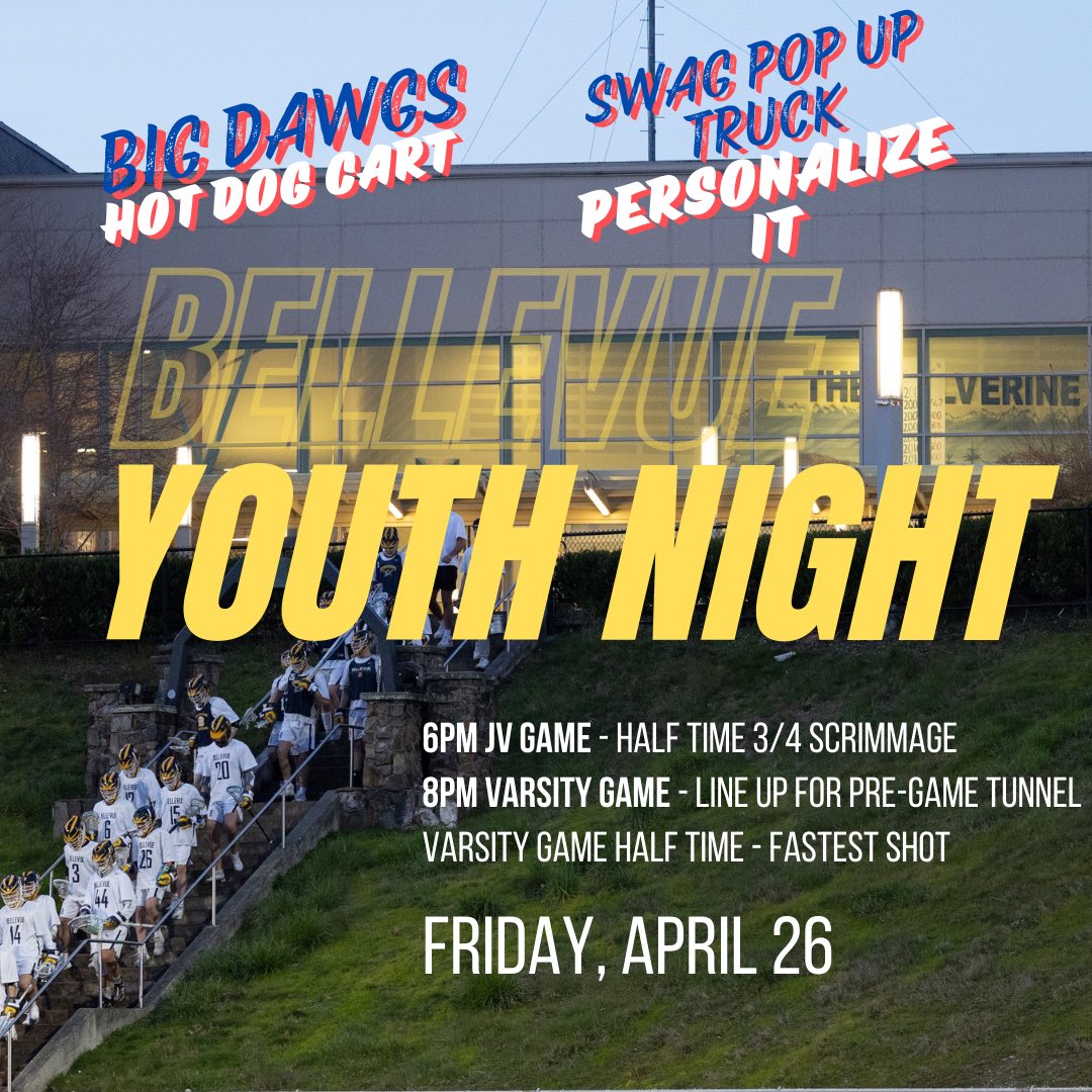 Youth night at BHS stadium! <a href="/gobidesert25/">Eli Gobrecht</a> <a href="/BellevueWGLax/">Bellevue Wolverines Girls Lacrosse</a>