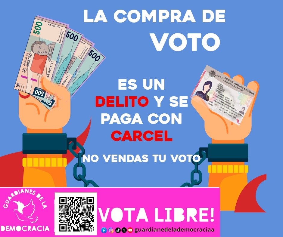 guardianesdmx's tweet photo. No vendas tu voto.

#VotaLibre https://t.co/1oSZqqHc1N