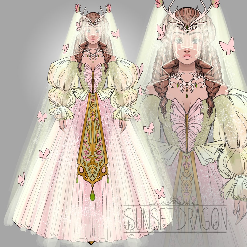 _SunsetDragon_'s tweet image. Feyre fashion sketches from #acotar #sarahjmass