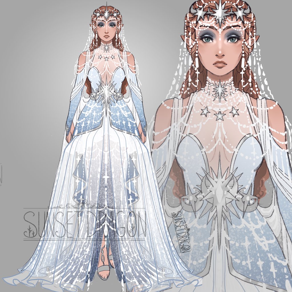 _SunsetDragon_'s tweet image. Feyre fashion sketches from #acotar #sarahjmass