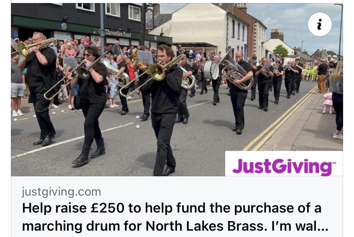 Our solo baritone player John, is walking to Durham to raise money to buy the band a marching drum! Please sponsor, share and wish him well!

justgiving.com/crowdfunding/j…
