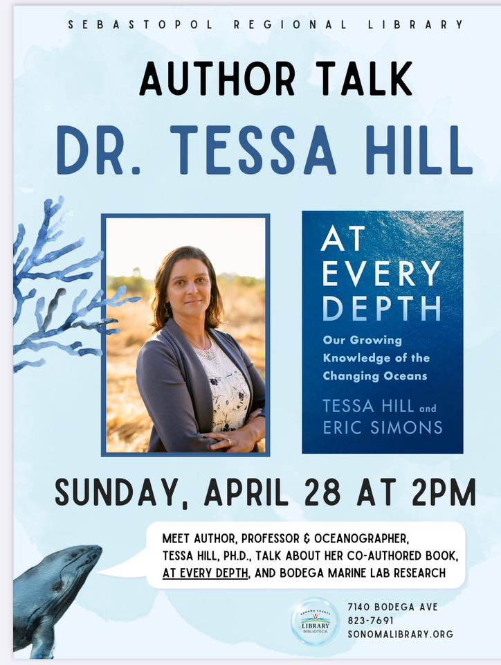Friends in the Sebastopol, CA area, please RSVP to join us for an author talk with @Tessa_M_Hill, happening in-person at Sebastopol Regional Library on Sunday, April 28th at 2pm. #AtEveryDepth #NewBooks 🐟📚🪸

Details & link to RSVP: 👉 bit.ly/3UfG52r
