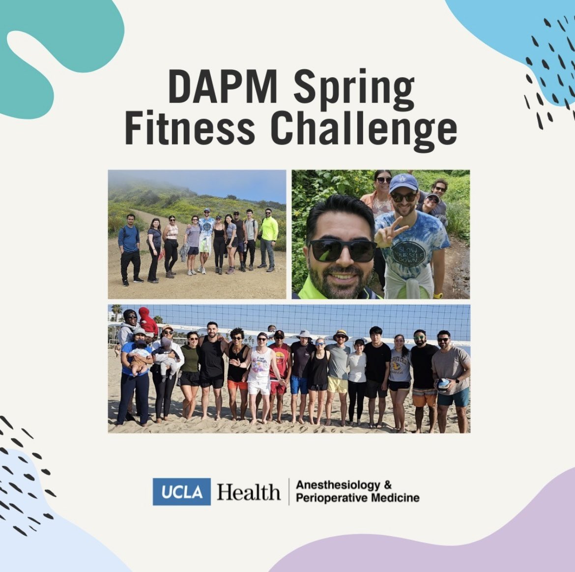 Our department is more than halfway through our #DAPMFitnessChallenge24! Many of our team came together this past weekend for a beautiful hike and a fun beach volleyball game. #DAPMActiveApril24