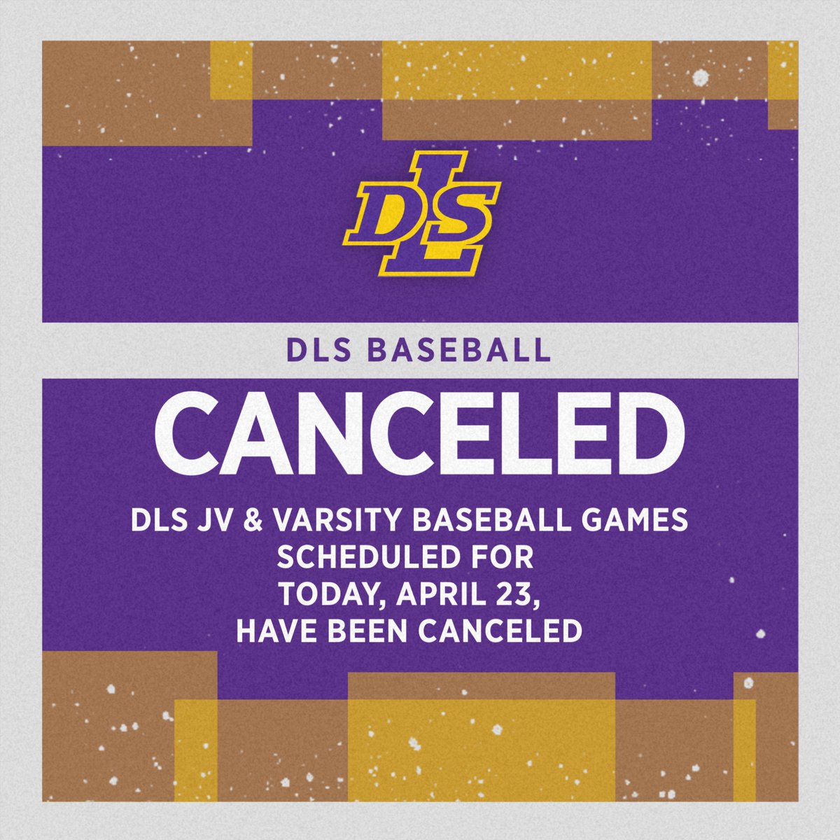 DLS JV and Varsity baseball games scheduled for today v St Francis de Sales have been canceled.

#PilotPride