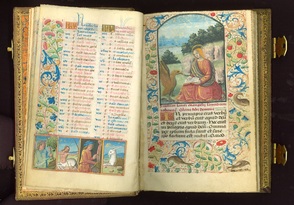 Today is World Book Day; and we're showcasing our Bullard Book of Hours from France and handwritten in ca. 1500. Each short devotional passage begins with an illuminated letter; and the marks over words indicate that letters have been omitted.