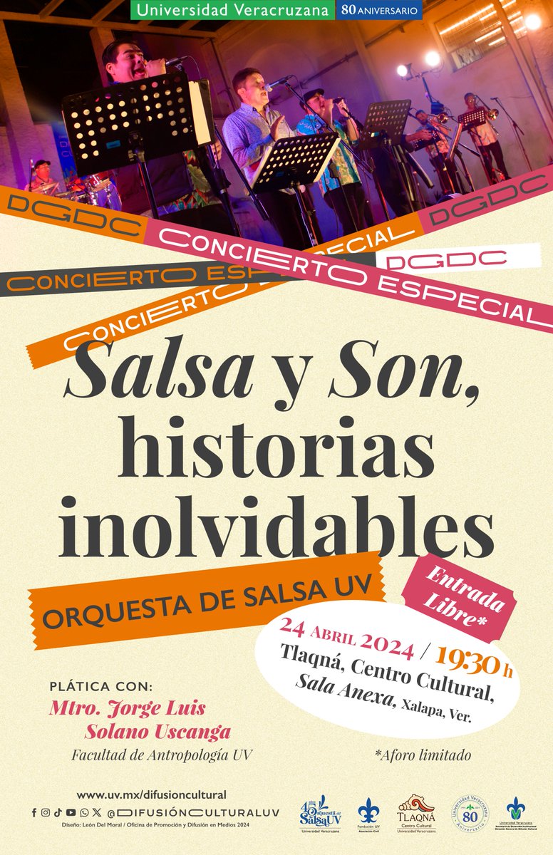 ¡MAÑANA! 👇 𝑺𝒂𝒍𝒔𝒂 𝒚 𝑺𝒐𝒏, 𝐡𝐢𝐬𝐭𝐨𝐫𝐢𝐚𝐬 𝐢𝐧𝐨𝐥𝐯𝐢𝐝𝐚𝐛𝐥𝐞𝐬 🎤🪇 con la Orquesta de Salsa UV 💃🕺