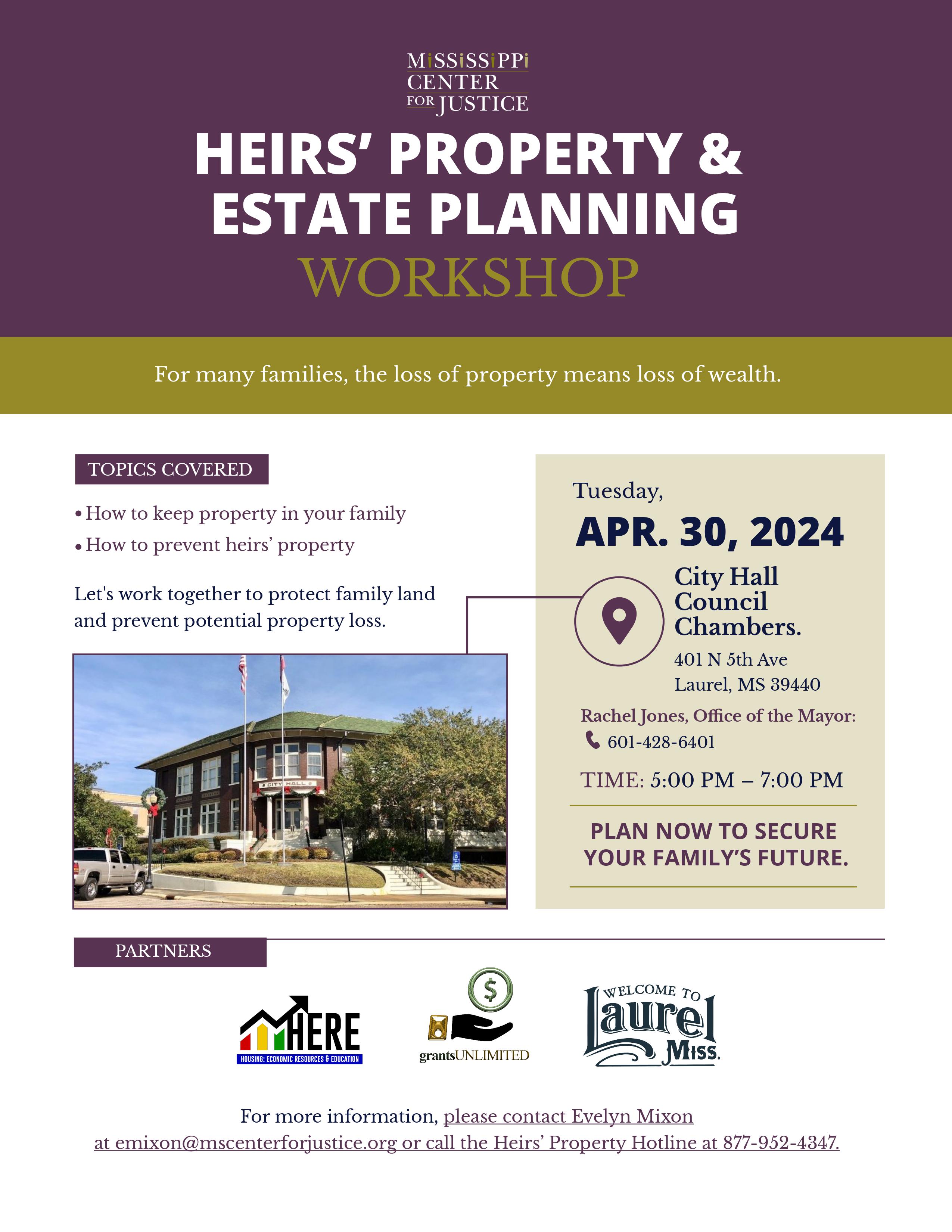 Mississippi Center for Justice on X: &ldquo;Save the date! Our Heirs 