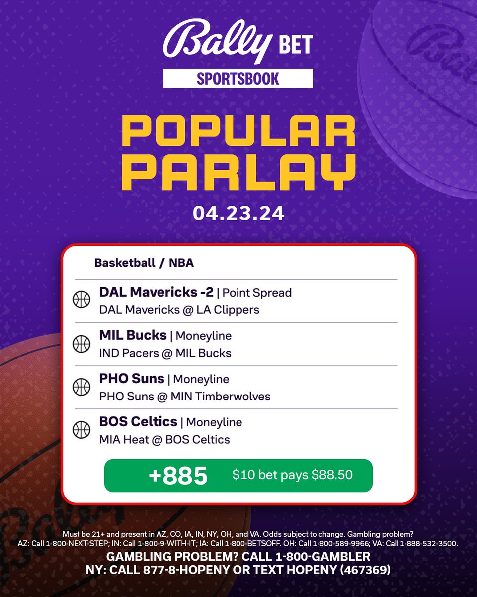 Can’t decide on a parlay for the NBA playoffs? We got you 🤝 Download the Bally Bet Sportsbook app for more!