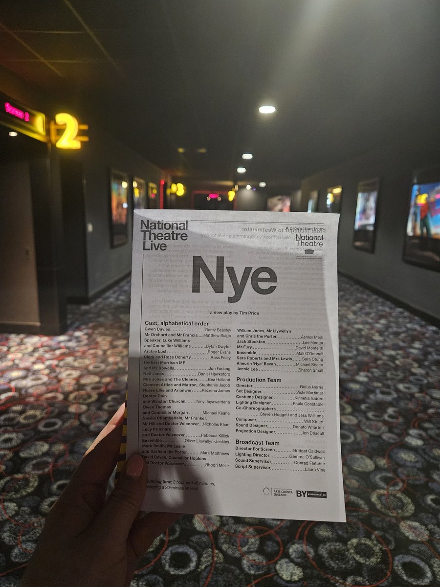 Getting ready to enjoy @NTLive at @cineworld. All I've heard is good things about this show!

#NTLiveNYE #NHS #NyeBevan
#Nye