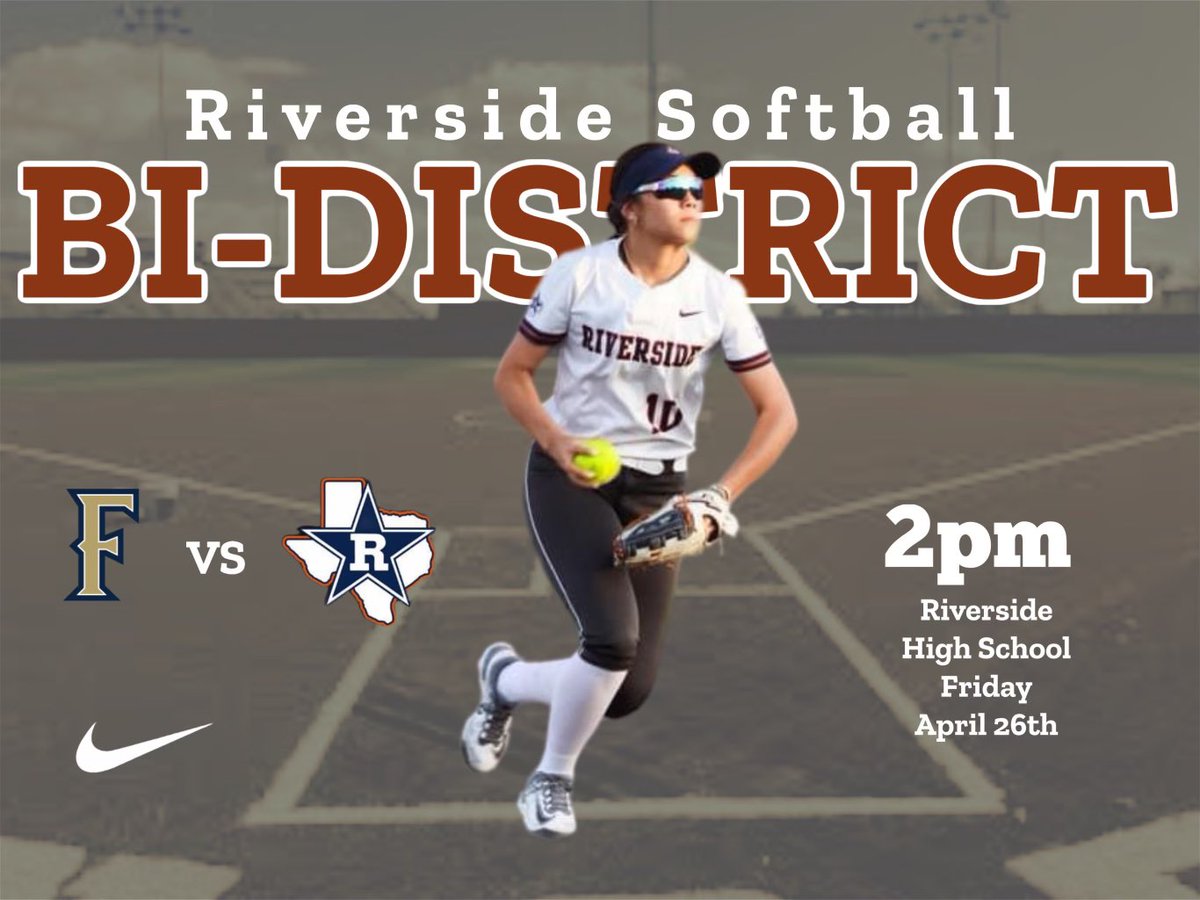 📢 Varsity Playoff Softball Game!!! 🥎 🆚 Fabens High School 📍 Riverside HighSchool 🎥 web.gc.com/p/teams/k0zyuL… 🗓️ Friday, April 26th | 2024 ⏰ 2:00pm