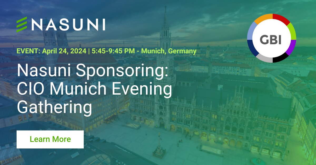 Join us at @gbiimpact's CIO Munich Evening Gathering! @Nasuni's @WargMarkus will share insights on current tech trends as well as the technology behind our leading hybrid cloud storage platform. 💬 ☁️ Learn more ➡️ bit.ly/49O8wZV #HybridCloud #IT #CIO #CISO #DataStorage