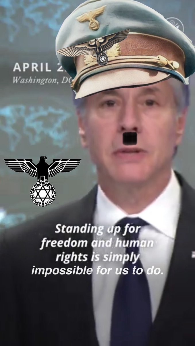 NYplaid's tweet photo. #SMaaS Blinken: I made it clear to israeli-American intelligence, the EU, and our Arab z1on1st brothers, you better finish off the Palestinians now, because we don’t know how much longer I’ll be in office covering these war crimes. I can’t keep my team’s report hidden forever. https://t.co/1LS77X2yyo