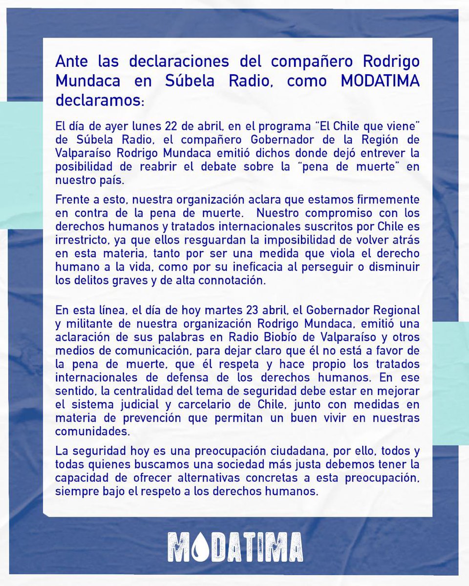modatima_cl's tweet photo. 🔵Ante los dichos de Rodrigo Mundaca en Súbela Radio https://t.co/DoXuLU3OFd