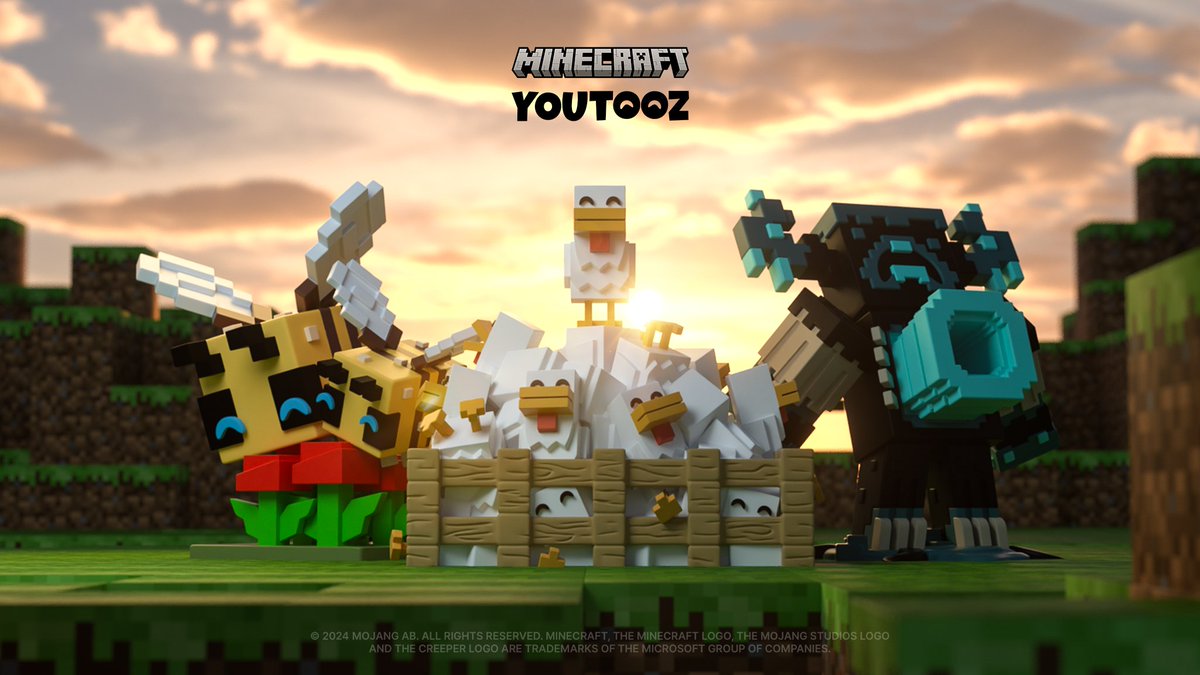 congrats to the MINECRAFTOOZ winners 🐔 @XxDuncanDonutxX @OfficialTwitRaf @Elirsh1 dm us for ur prizes! the new @Minecraft collection is LIVE 🐝 youtooz.com/collections/mi…