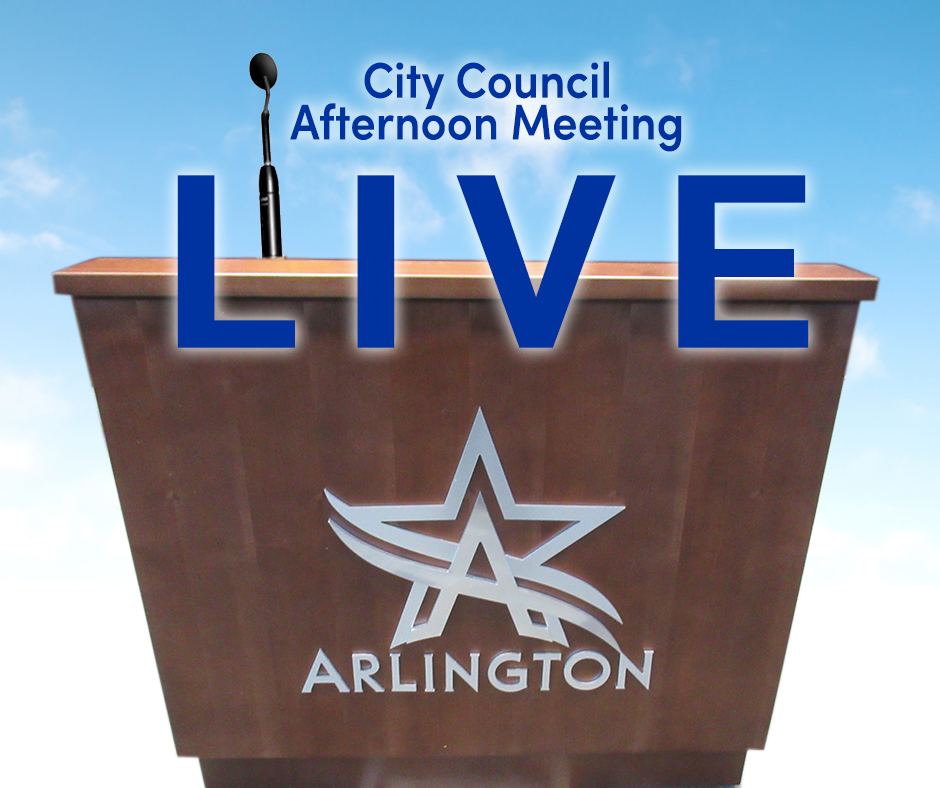 #ArlingtonTX's 2 p.m. afternoon work session will begin soon. You can watch it on AT&T U-verse Channel 99, Spectrum Channel 16, 15.1, and online at arlingtontx.gov/broadcast.