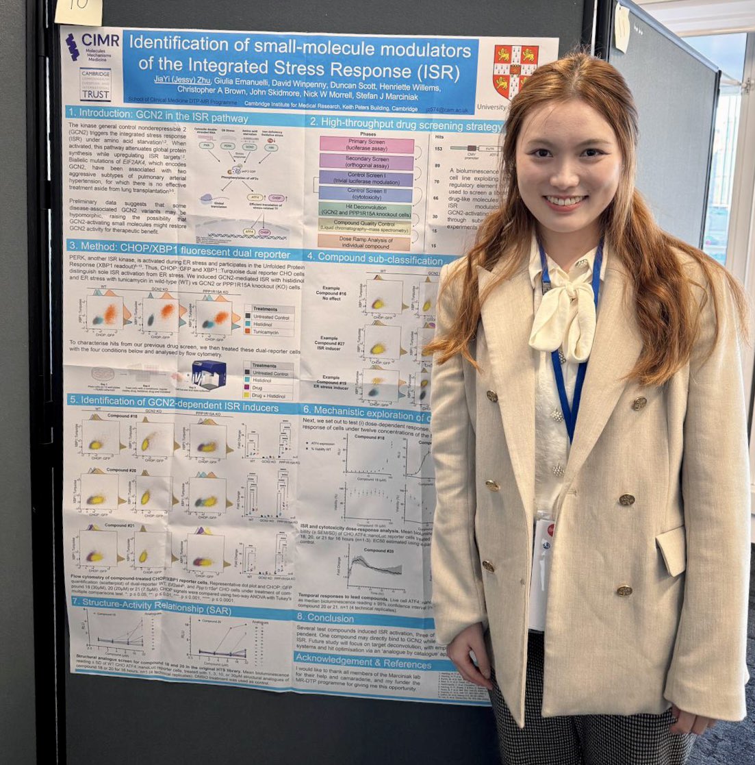 Glad to hear that @jessy_z1020, a 2nd year PhD student in the @MarciniakLab @TheCIMR, is enjoying her first away mission: the @BALRcommunity conference. She’s presenting a poster of one of her projects at #BALR2024 in Dundee