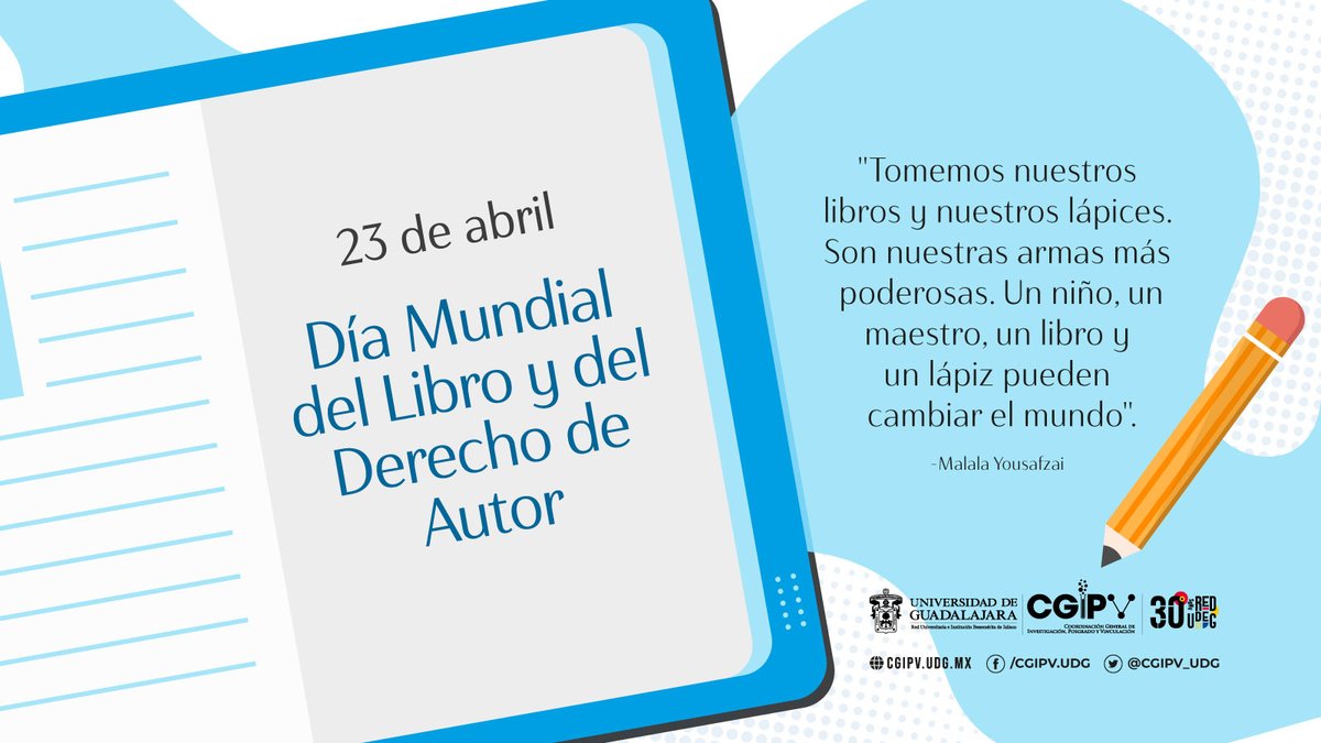 📚#DíaMundialDelLibro | Es fundamental incentivar el interés hacia la literatura desde edades tempranas, así como en los jóvenes y adultos.
¿Recuerdas cuál fue el primer libro que leíste? 🤔
Dinos en los comentarios 👀
#CienciaUDG #Libros #DerechosDeAutor #DivulgaciónCientífica