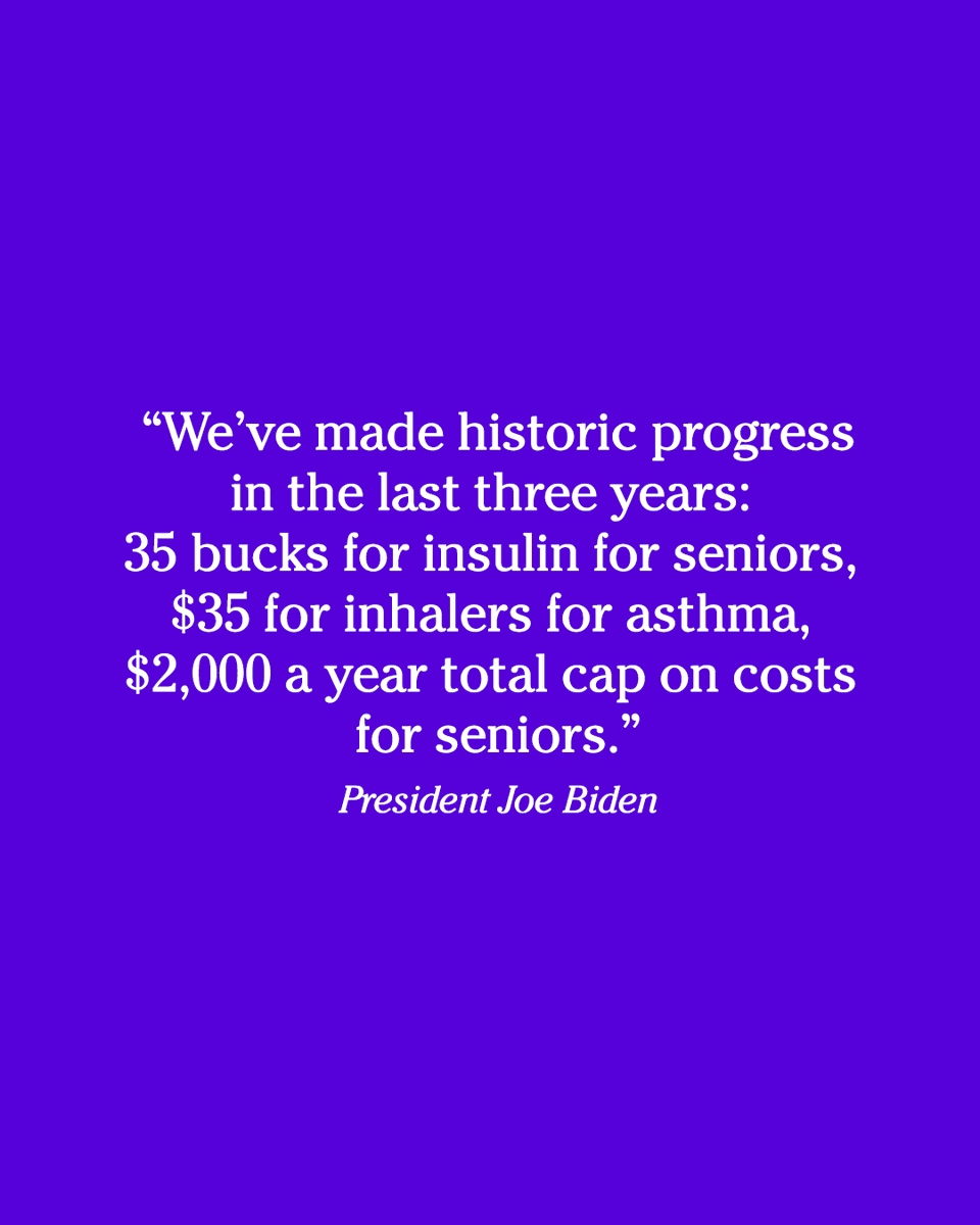 After years of drugmakers hiking the cost of insulin, inhalers, and making lifesaving medications unaffordable for patients, people are finally getting some relief thanks to @POTUS and Democrats in Congress. That's progress worth celebrating.