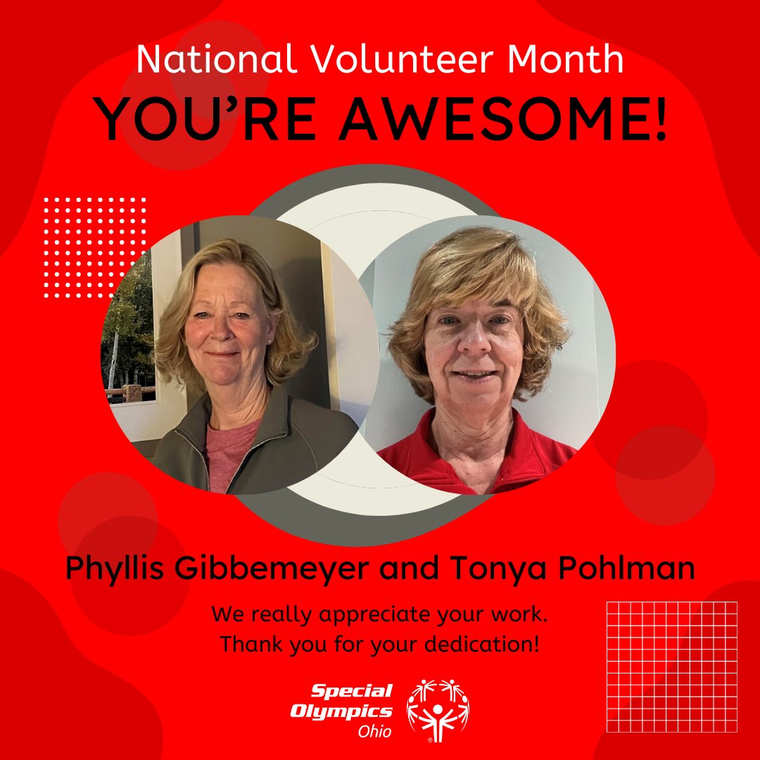 April is National Volunteer Month! We're highlighting Phyllis Gibbemeyer and Tonya Pohlman from Butler County who have been working to ensure that athletes have the opportunities that they need to excel. Become a volunteer: sooh.org/as-a-volunteer/ #Volunteer #SOOH