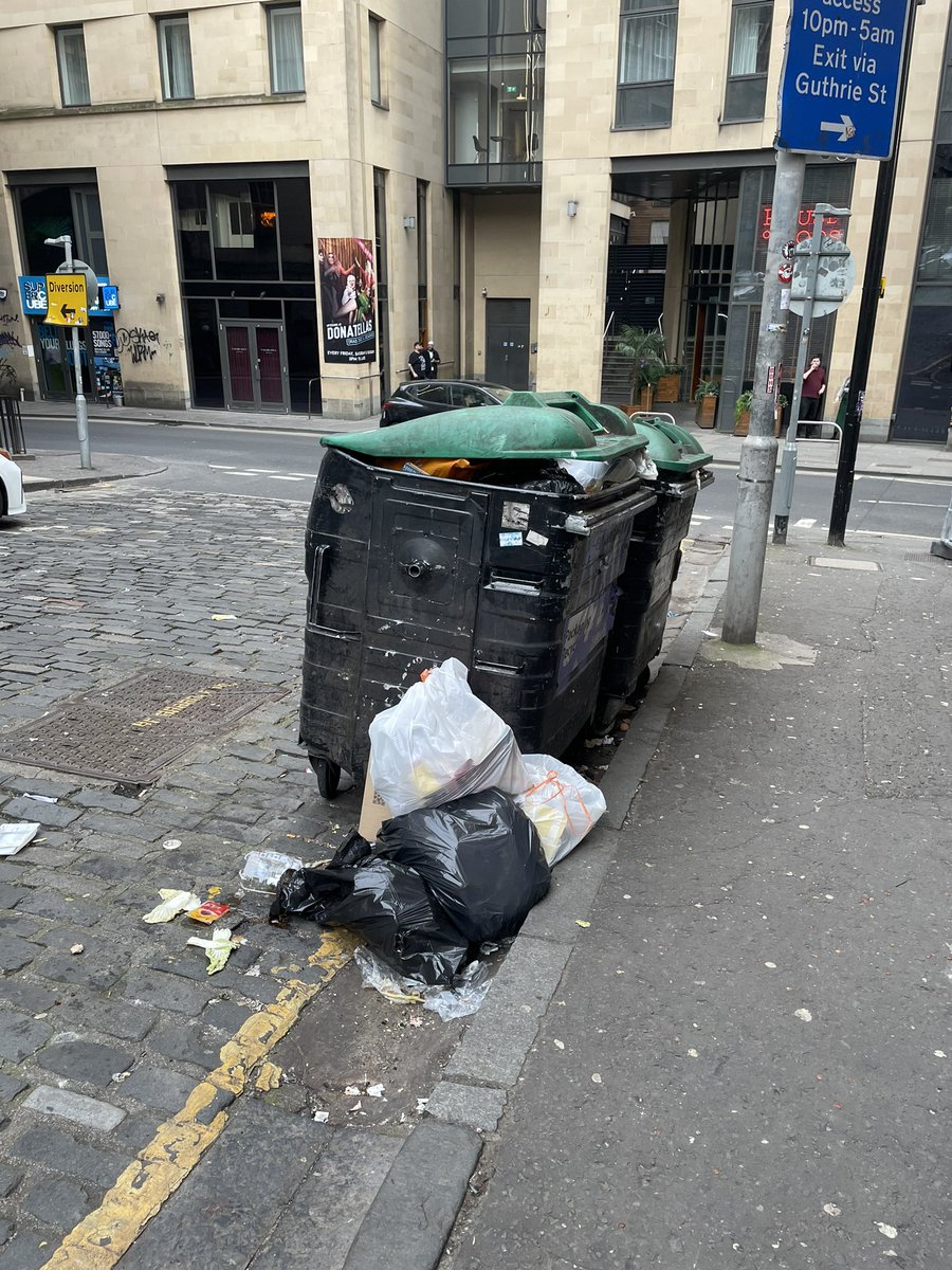 Recycling services in the Old Town have completely broken down with few if any bins having space. General waste and street cleansing at near collapse. The filth, graffiti and street detritus has never been worse in the 30 years I’ve lived here. Council lost control.