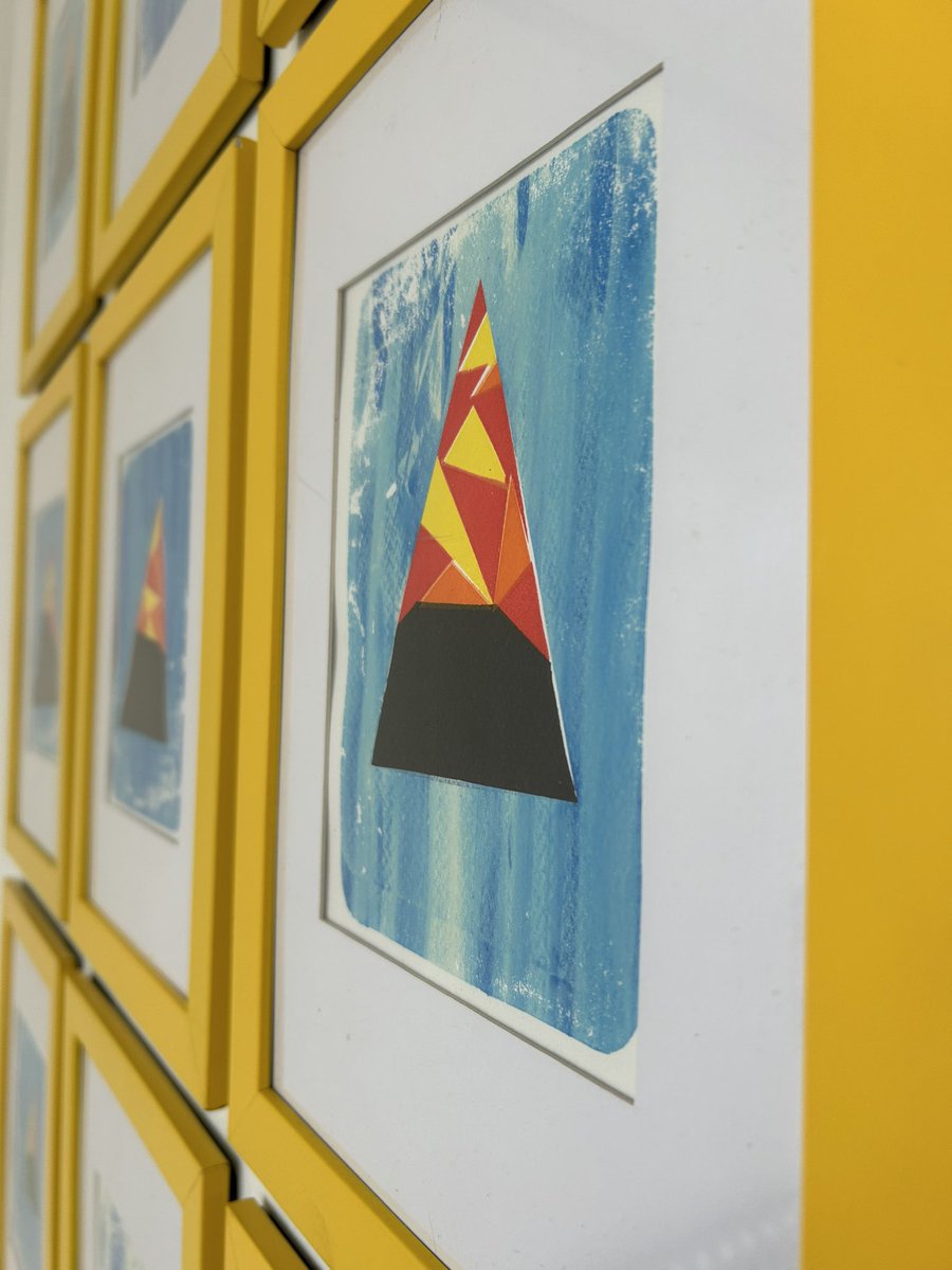 Year 3’s magnificent volcano screenprints are complete. Today, a small selection have been framed and installed on one of the stairwells @PercyShurmerAET. Further artwork will be exhibited on the stairwell from next week. Stay tuned…