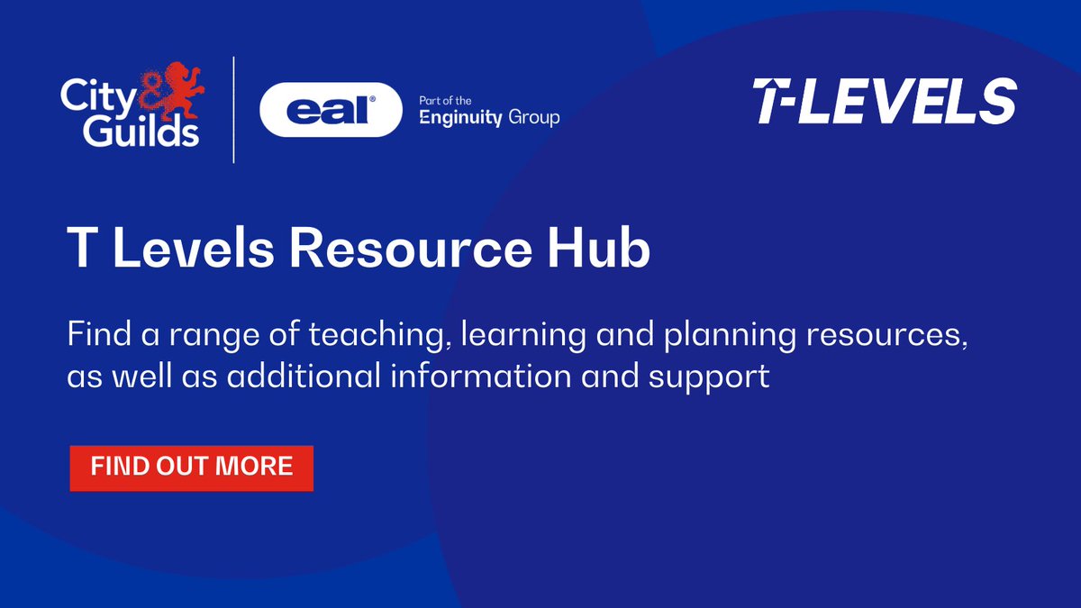 Explore the T Level Resource Hub, in partnership with @cityandguilds, for the latest information on approval timelines, support resources, events, and more. ⬇️

🔗 Find out more: cityandguilds.com/tlevels/resour…

#EAL #TLevels #TLevel #Engineering #Manufacturing #Construction #UKMFG