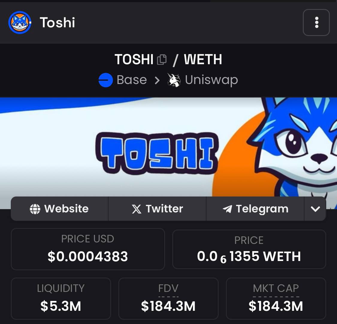 TosheArmy's tweet photo. Wanna retire early? Buy $Toshe @TosheOnBase (0x00e57ec29ef2ba7df07ad10573011647b2366f6d)  now, it is gonna make new millionaires this bullrun. 
$Toshi $Brett made millionaires, $Toshe will do the same🚀 https://t.co/g5fIsoHUz3