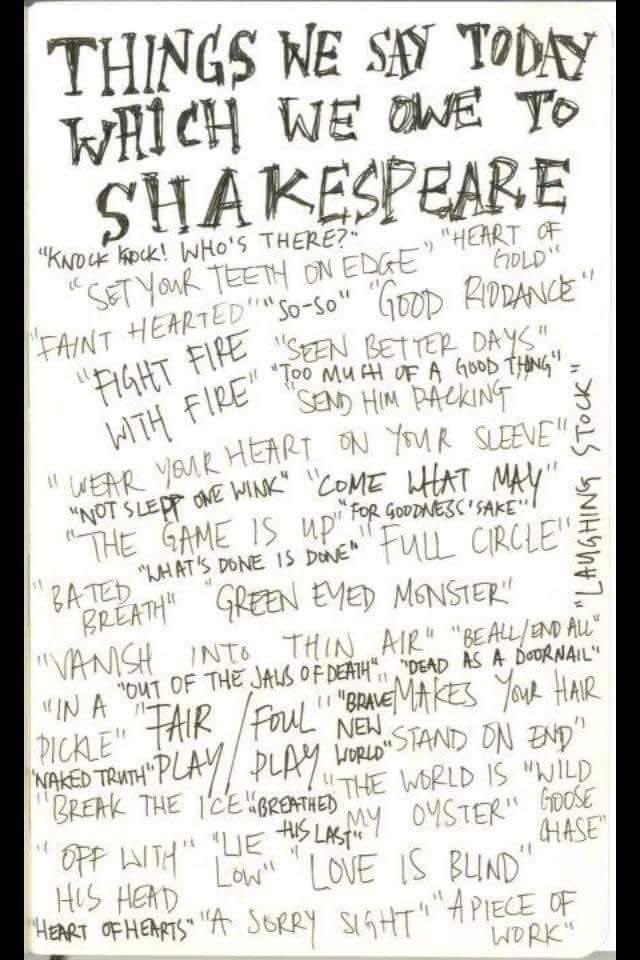 How much do you use Shakespeare in your language!