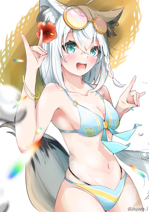 暑い日には水着白上が効く #絵フブキ 