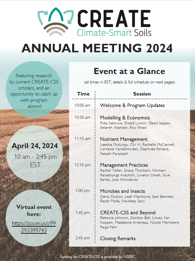 NSERC CREATE Climate-Smart Soils tweet media