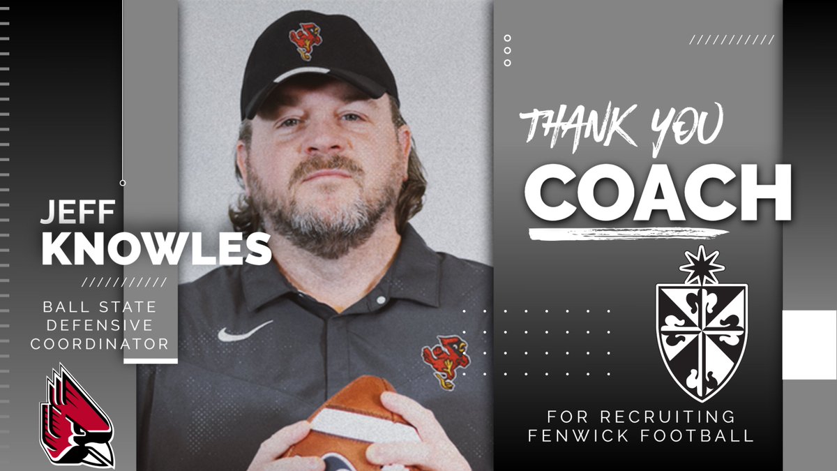 Thank You @BallStateFB Defensive Coordinator Jeff Knowles @Coach_JKnowles for stopping by Fenwick High School!