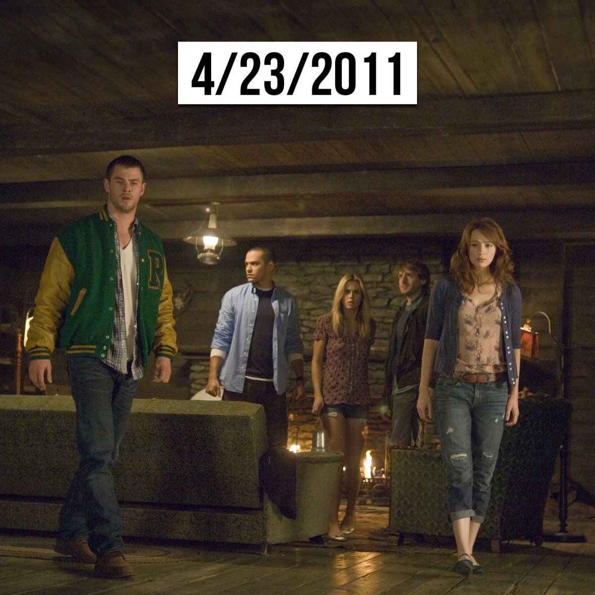 April 23rd – On this day in #HorrorHistory five friends arrived at a remote Cabin in the Woods, but things quickly get weird.