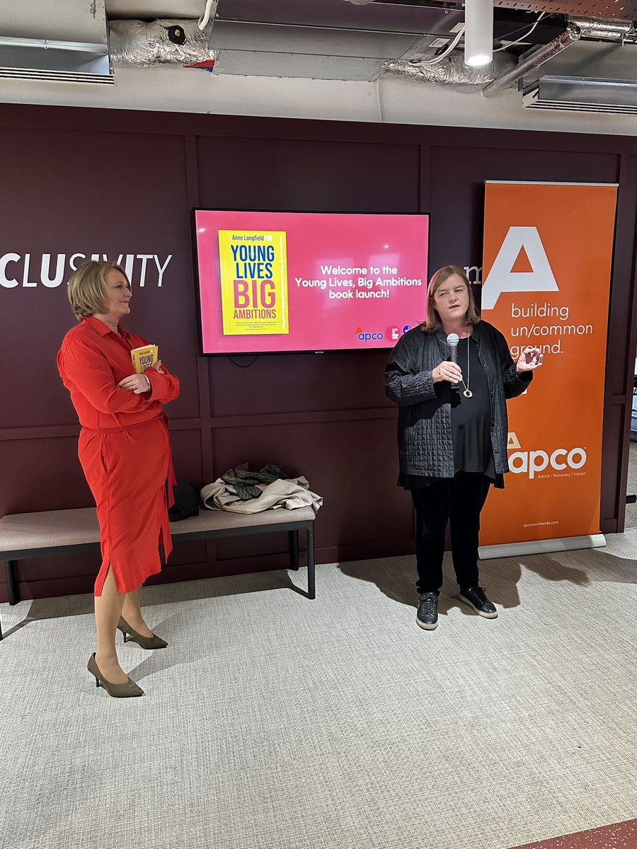 Inspirational stuff from Baroness Louise Casey and @annelongfield at the launch of Anne’s ‘Young Lives, Big Ambitions’ book tonight with @APCOLondon @apcoworldwide #hope #bigambitions