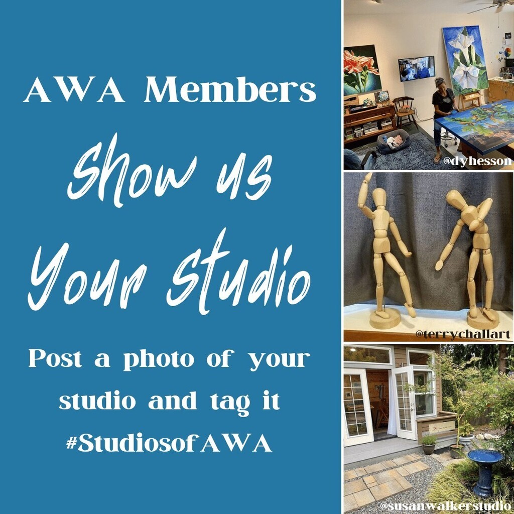📸 AWA MEMBERS, show us your studio! 📸​​​​​​​​​​​​​​​​​​​​​​​​​​​​​​​​​​​​​​​​​​​​​​​​⁣⁣⁣ We love seeing your workspaces (yes, even if they’re a mess)! So grab your camera, snap a photo of your studio, and post it on Instagram. Be sure to tag us and … instagr.am/p/C6HSWDmMY0a/