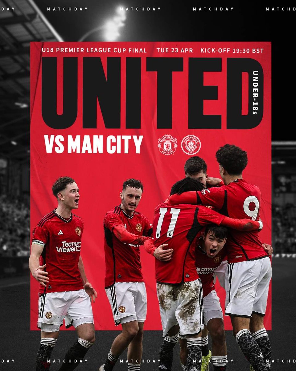 Manchester United It's U18 Premier League Cup Final Night For Our U18s! 🔴⚪️⚫️ Manchester Derby: United 🔴🆚🔵 City at 🏟️ Leigh Sports Village Manchester 🔱 Come on United #MUFC #GlorygloryManUnited #LeighSportsVillage #WeAreUnited #ManchesterUnited @ManUtd