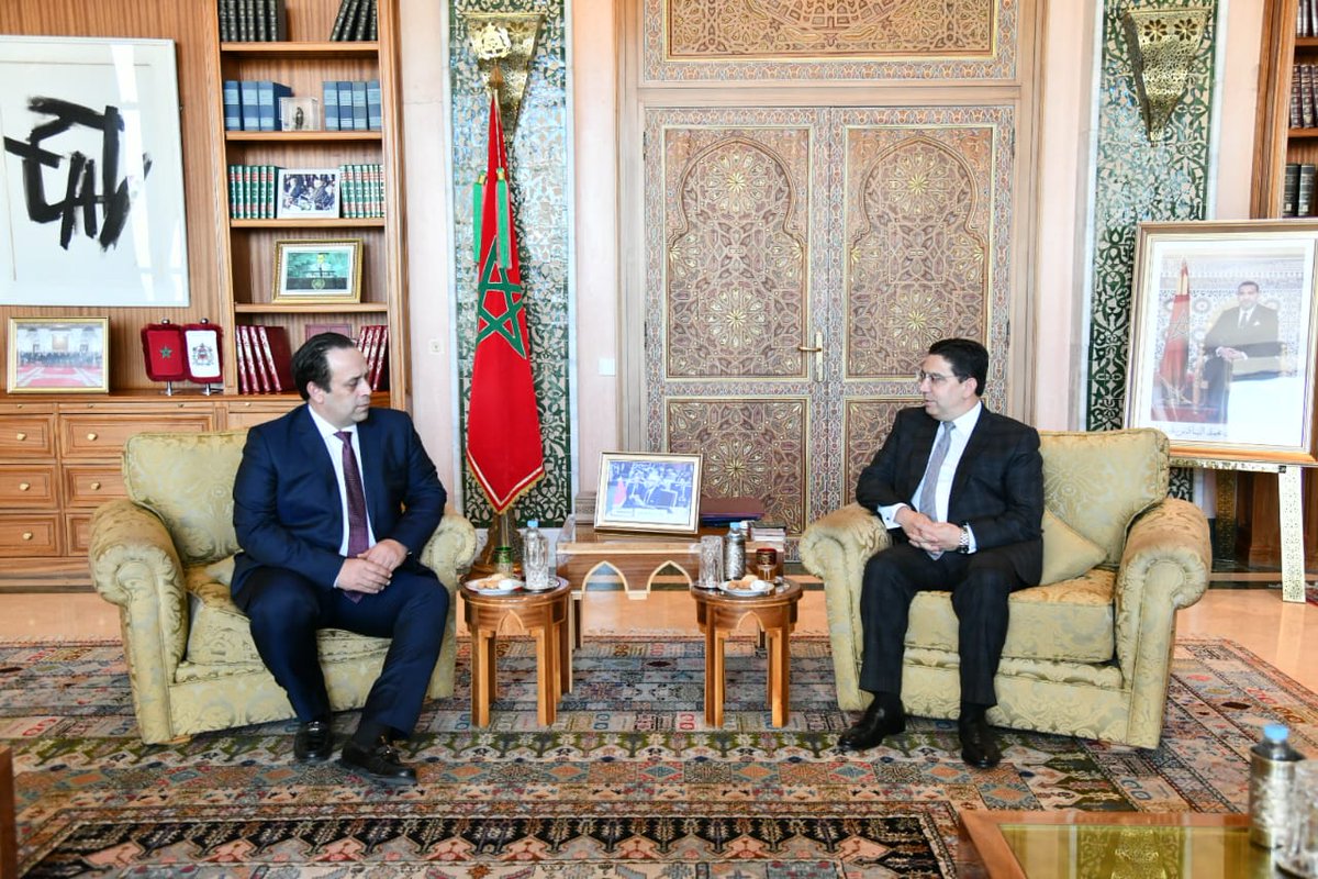 M. Nasser Bourita a reçu, aujourd’hui à Rabat, l’Emissaire du Président du Conseil présidentiel libyen, M. Sami El-Menfi, porteur d'un message à Sa Majesté le Roi Mohammed VI de la part du Président du Conseil présidentiel libyen, M. Mohammed El-Menfi. @LPCLYM