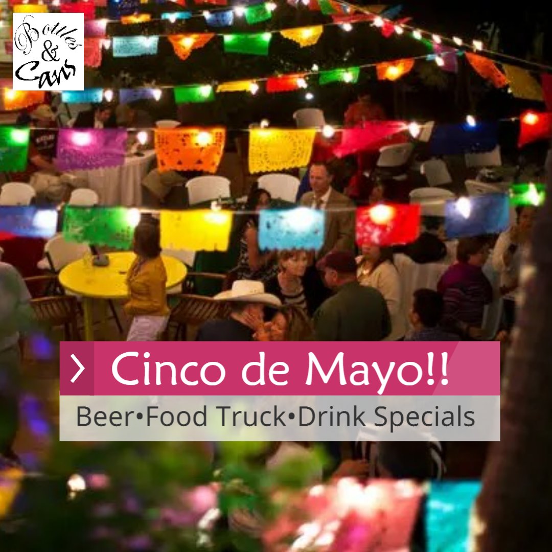 Let's fiesta like there's no mañana at our Cinco de Mayo party! 🎉🍻 Enjoy Mexican beer, specialty drinks, and delicious tacos from Makus Takus food truck. Join us for a night of fun, food, and drinks you won't want to miss! 

#CincodeMayo #bottlesandcans #bandccary #buylocal