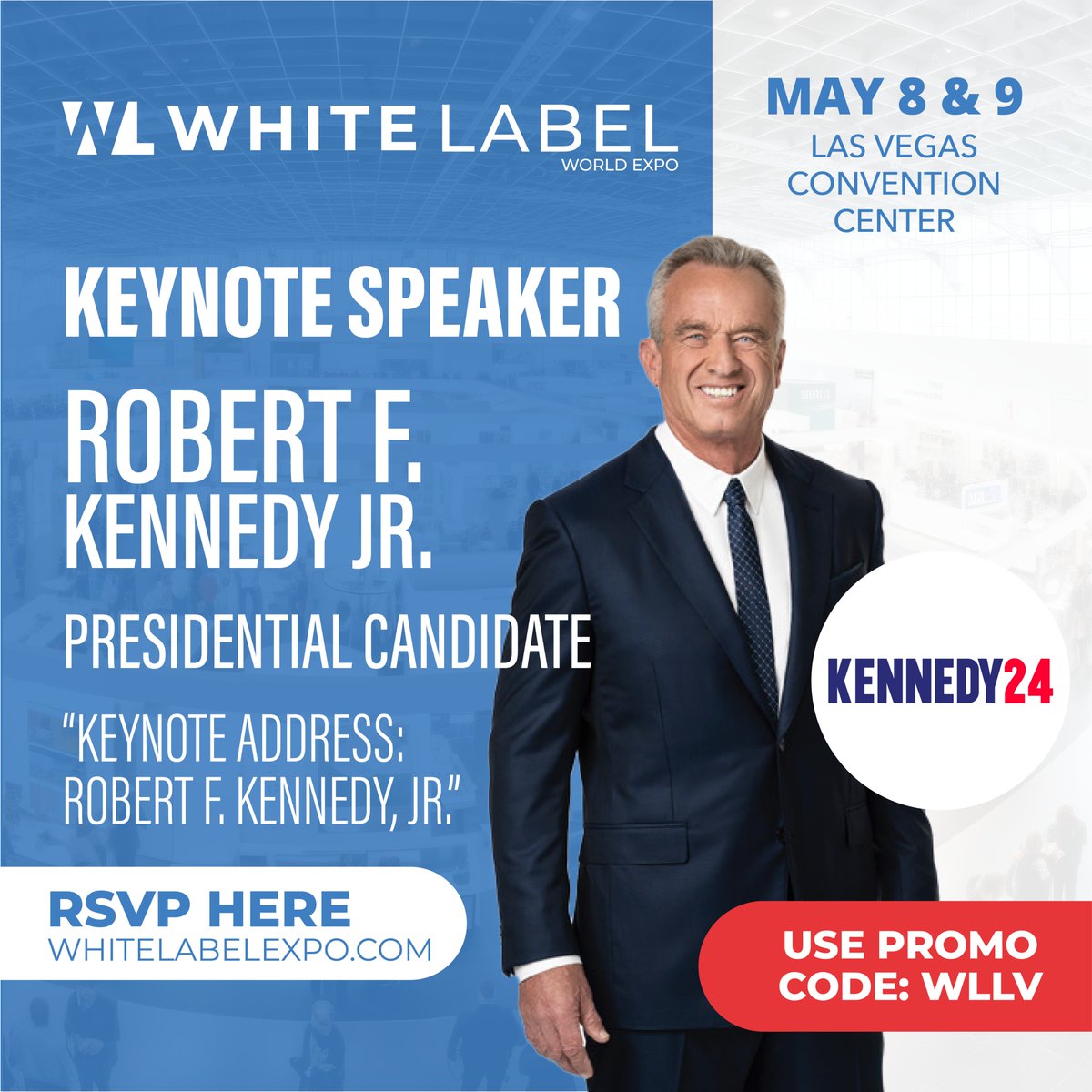 SmartRetail_US's tweet photo. We’re excited to announce that the Independent Presidential Candidate, Mr. Robert F. Kennedy Jr. will be joining us as a Keynote Speaker at our flagship and co-located event, White Label World Expo on May 8th!
Register for your ticket! https://t.co/FGn1LF6b4X 
#whitelabelexpousa https://t.co/1Md2MTkZ9n