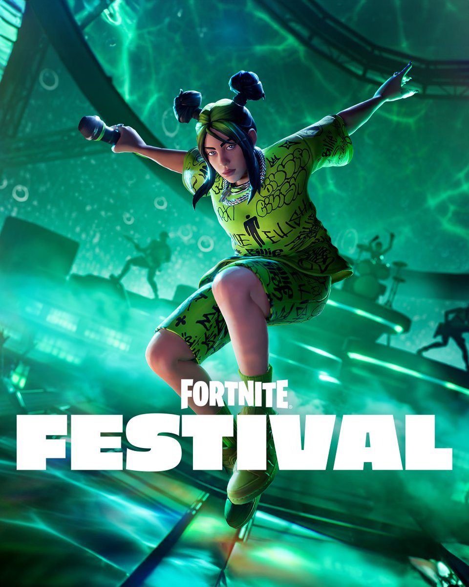Fortnite Festival has a new headliner 💚 take the stage with the new Billie Eilish skin today