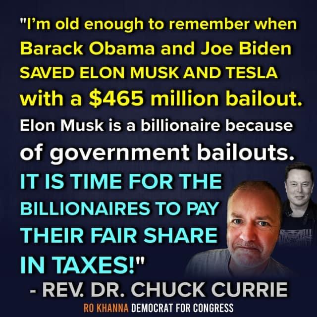 Elon Musk is a billionaire today because of a huge bailout made with your U.S. tax dollars.