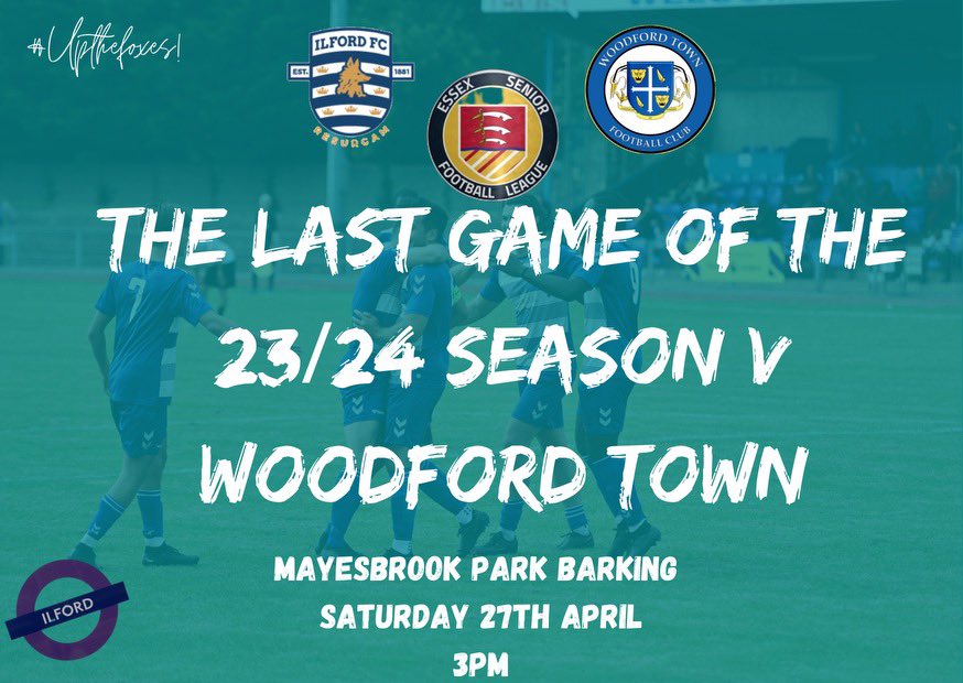 This Saturday sees the last game of the 23/24 season as we end it with a local derby against promotion contenders @woodfordtownfc at @barkingfc It’s a 3PM KO and it’s sure to be an entertaining game