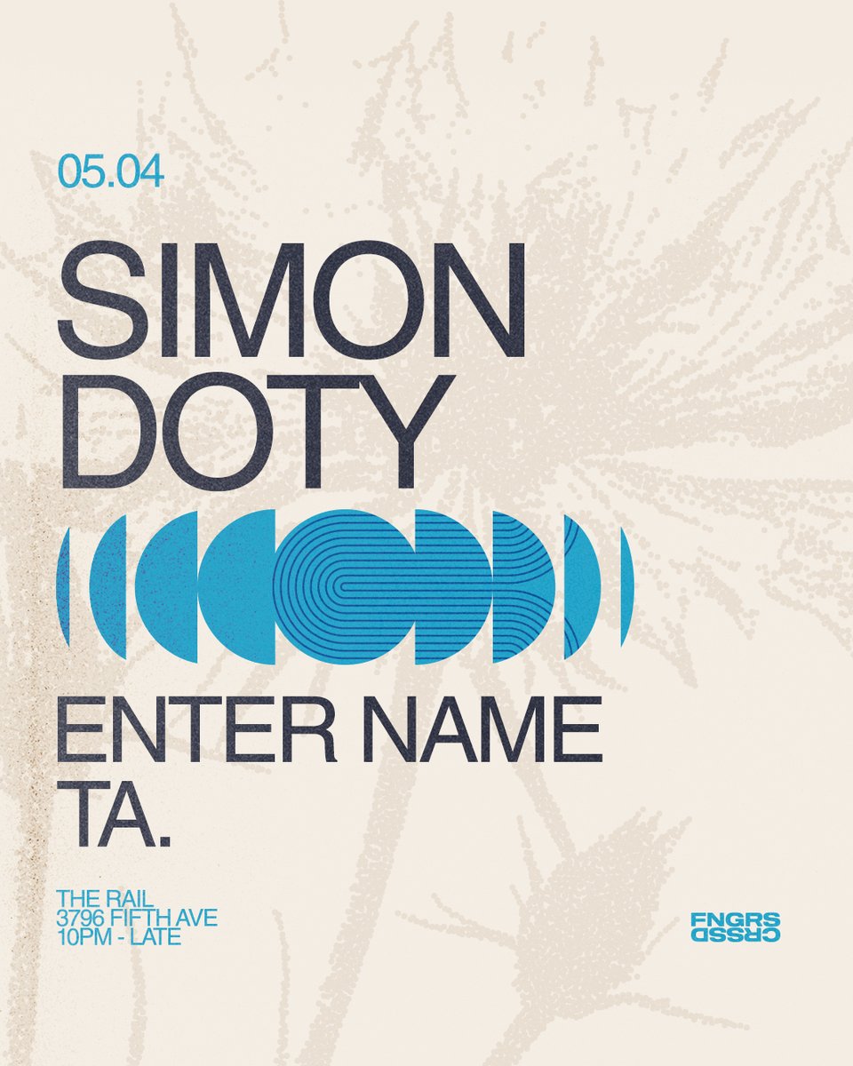 JUST ANNOUNCED: Canadian-born @SimonDoty [@recessjams] returns on Saturday, May 4th alongside @enternamemusic & TA. at @therailsd ⚡ Tickets go on sale this Friday 4/26 at 11AM PT. Text “DOTY” to (855) 912-1457 to get the link straight to your phone when they open 📲