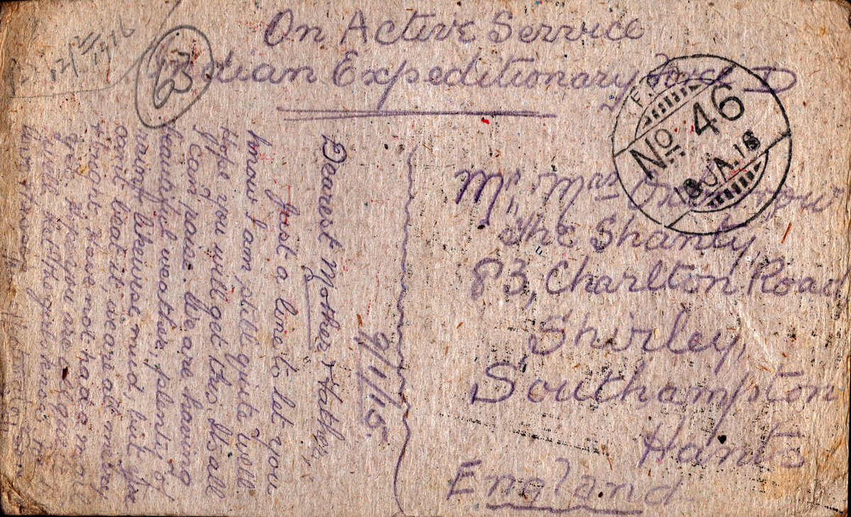 We’re currently digitising a complete letters archive from a #MachineGunCorps soldier who served in Mesopotamia and this is one of the ‘postcards’ he sent home. His personalisation of the box off it is great too! #adaptandovercome #archive 

All part of the MGC Database archive.