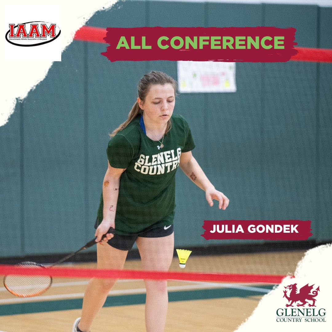 Congratulations to Julia Gondek '24 for earning IAAM All A Conference honors! #godragons #glenelgcountry