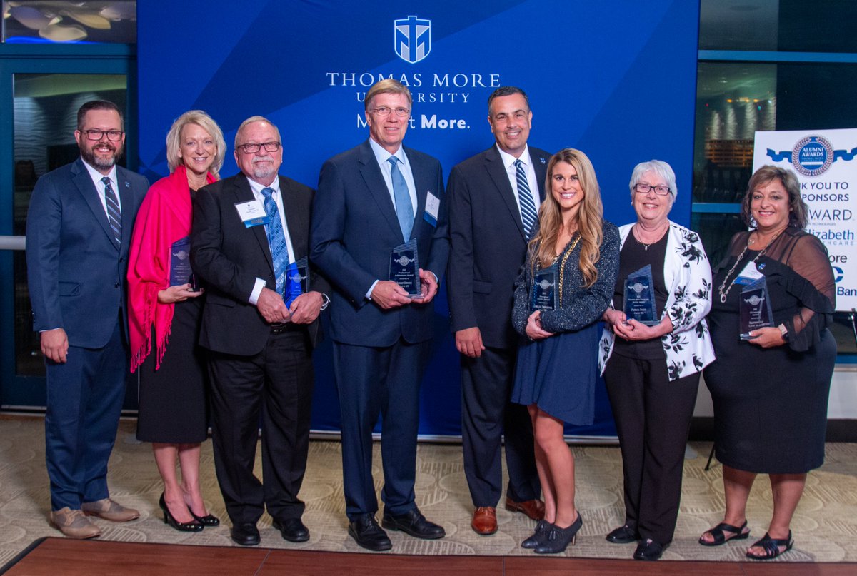 The Thomas More University Service Award is awarded to an alum or friend of Thomas More University who has provided continued service to the University. This award recognizes extraordinary service in terms of time, energy, and expertise. Nominate here: form.jotform.com/240496089743164