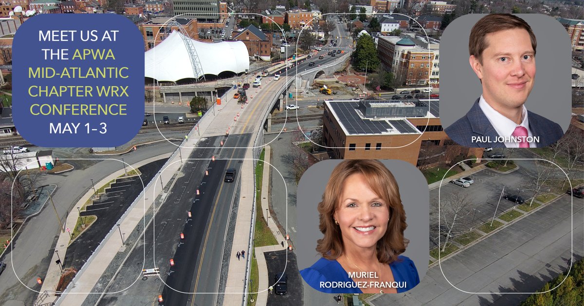 Schnabel will be at APWA Mid-Atlantic Chapter WRX 2024! Connect with Muriel Rodriguez and Paul Johnston on May 1-3 in Roanoke, VA! #SchnabelEngineering #APWA