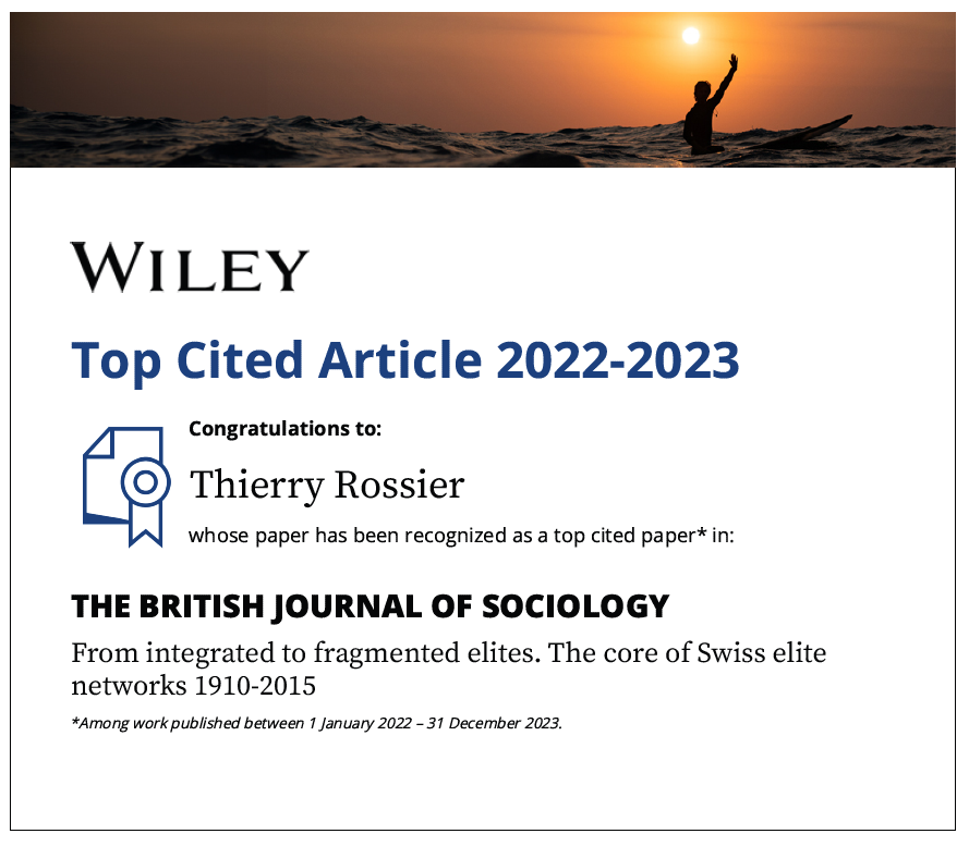Apparently our 'From integrated to fragmented elites' paper w/ @chellersgaard @antongrau & @JacobAaLunding is among the top 10 most cited articles published in @BJSociology in 2022-2023. The paper is still available in open access here: onlinelibrary.wiley.com/doi/pdf/10.111…
#TopCitedArticle