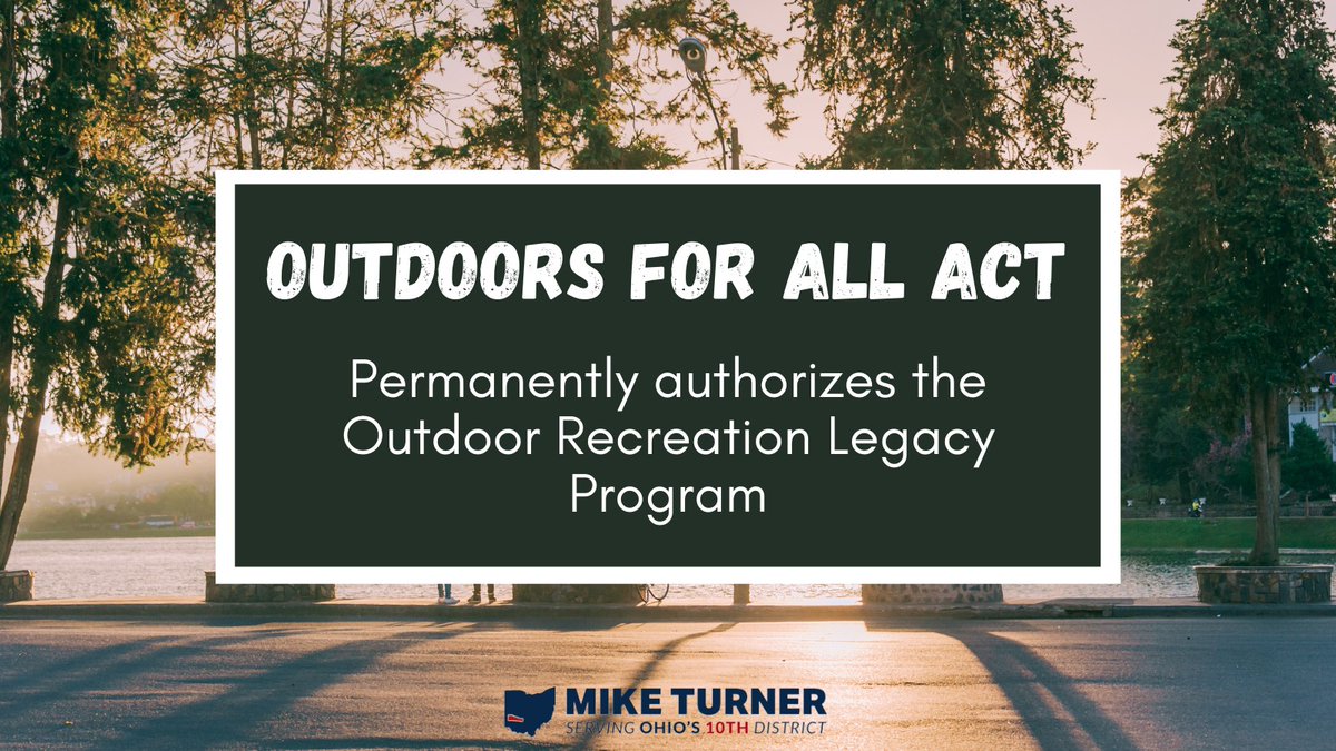 This month, the House passed @NatResources’ EXPLORE Act, which included my Outdoors for All Act – legislation to expand recreational opportunities in urban communities. This bill enhances opportunities for families in my district to enjoy the Miami Valley’s great outdoor spaces.