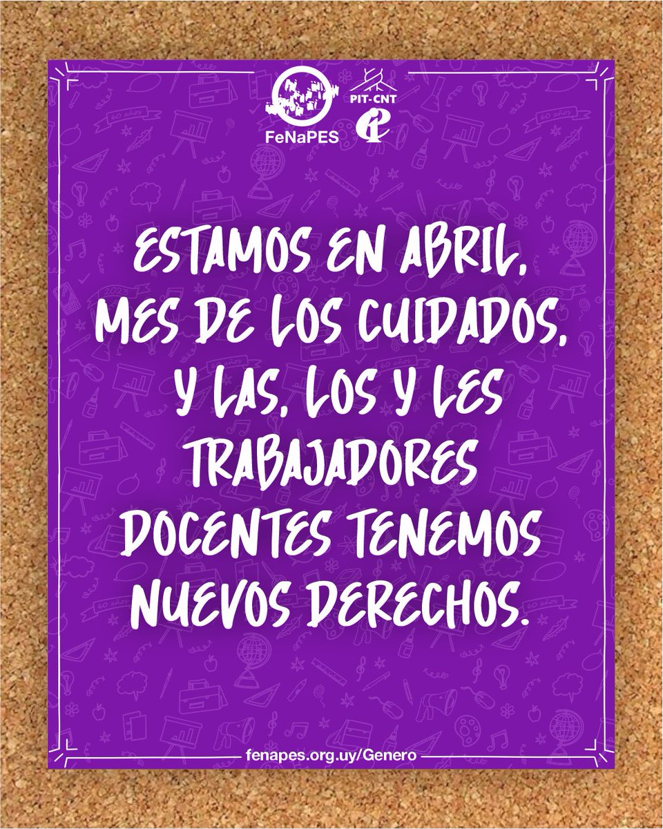 🧵En abril, mes de los cuidados, conocé tus derechos y exigí que se respeten.

DECLARACIÓN👉fenapes.org.uy/Genero

#Compromiso6más1
#PorLaPública