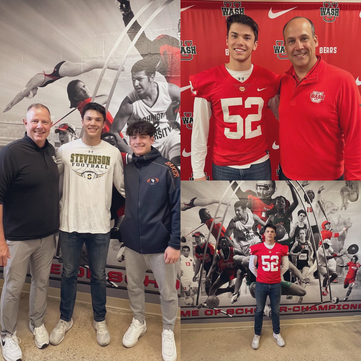 Great visit with @washufootball @CoachAaronKeen @MuellerFBCoach @coachfish42. Thank you for the time you all spent with my family and I. 🙏 Awesome to see fellow BGBills player @Tyler_Baker5 🦬 too. @SHSpatFB @bghitmen @MikeBuke99 @EDGYTIM @PrepRedzoneIL